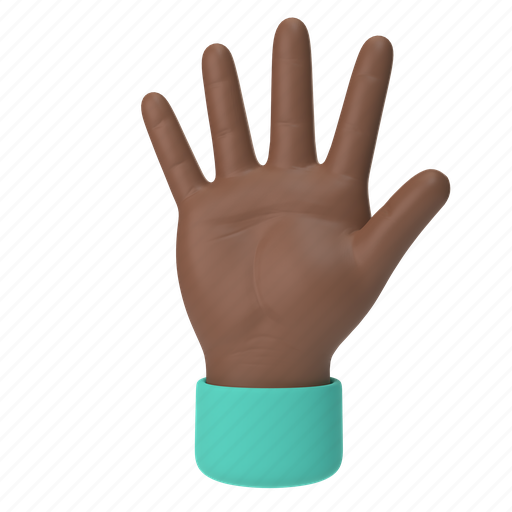 Emoji, emoticon, sticker, gesture, palm, hand, dark 3D illustration - Download on Iconfinder