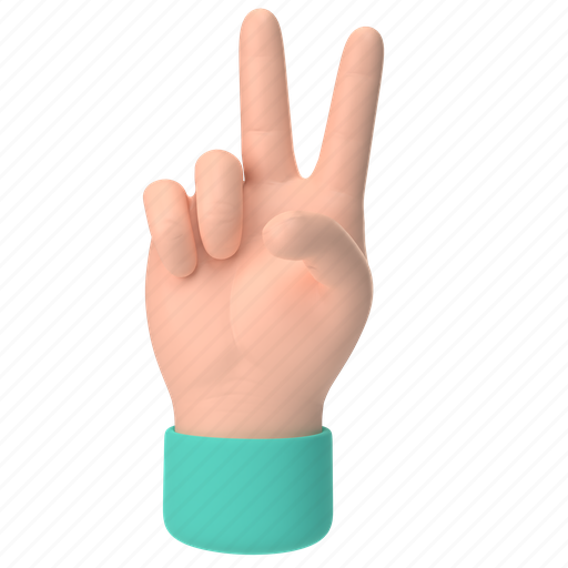 Emoji, emoticon, sticker, gesture, peace, hand, light 3D illustration - Download on Iconfinder