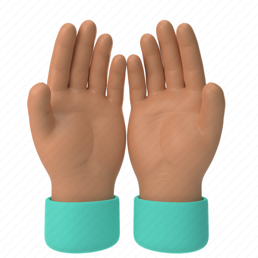 Emoji, emoticon, sticker, gesture, pray, hand, medium 3D illustration - Download on Iconfinder