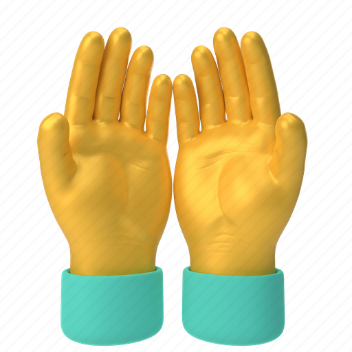 Emoji, emoticon, sticker, gesture, pray, hand, yellow 3D illustration - Download on Iconfinder