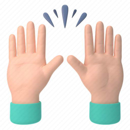 Emoji, emoticon, sticker, gesture, raise, hands, light 3D illustration - Download on Iconfinder