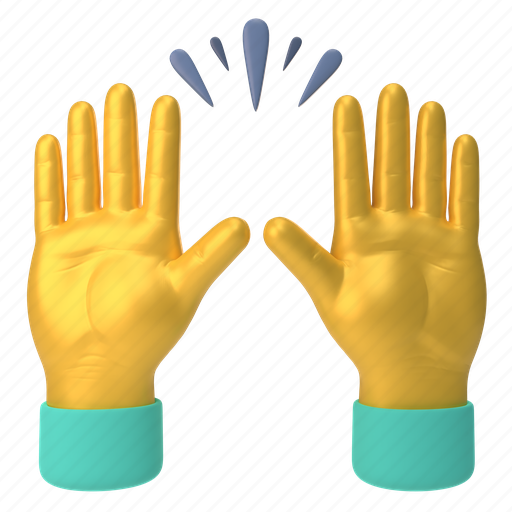 Emoji, emoticon, sticker, gesture, raise, hands, yellow 3D illustration - Download on Iconfinder