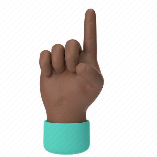 Emoji, emoticon, sticker, gesture, up, finger, hand 3D illustration - Download on Iconfinder