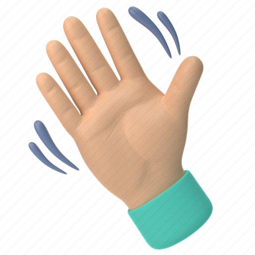 Emoji, emoticon, sticker, gesture, wave, hand, hello 3D illustration - Download on Iconfinder