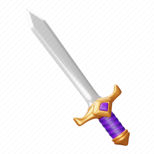Sword, knight, weapon, fantasy, army, blade, legend 3D illustration - Download on Iconfinder