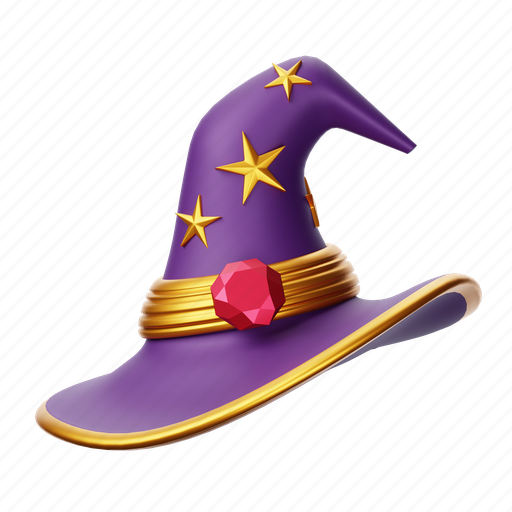 Wizard, hat, magic, cap, holiday, clothing 3D illustration - Download on Iconfinder