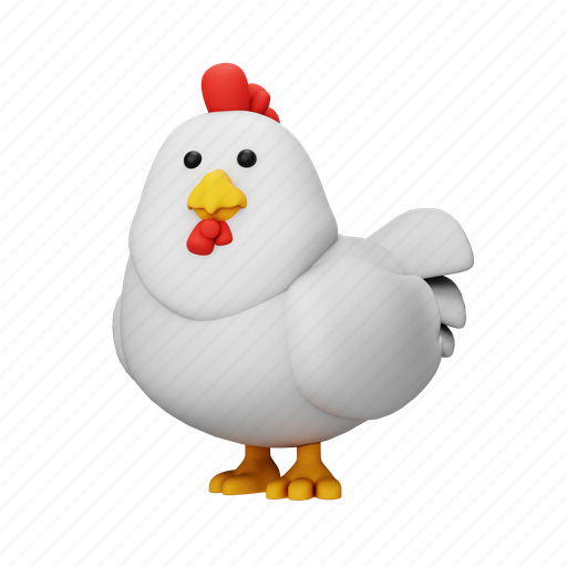 Chicken, farming, hen, roasted, farm, agriculture 3D illustration - Download on Iconfinder