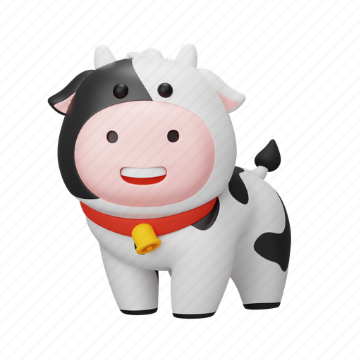 Cow, animal, farm, farming, dairy 3D illustration - Download on Iconfinder