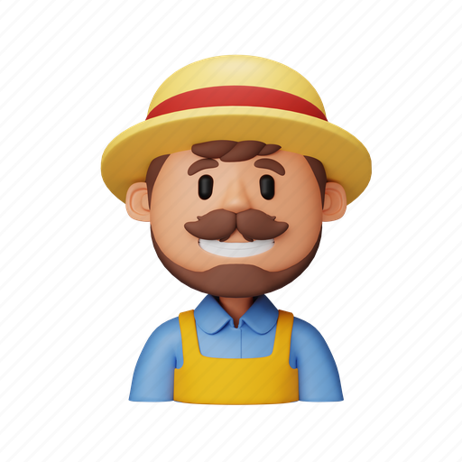 Farmer, farm, farming, worker, man, gardener, person 3D illustration - Download on Iconfinder