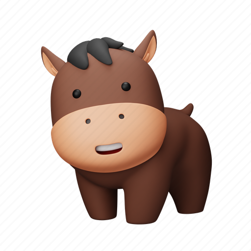 Horse, animal, animals, riding, farm, farming 3D illustration - Download on Iconfinder
