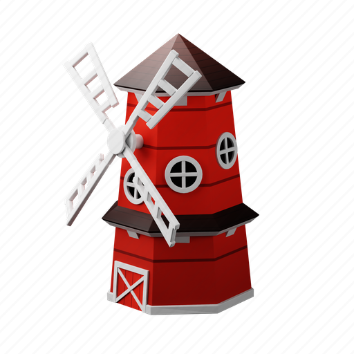 Windmil, turbin, wind, industry, farming, agriculture 3D illustration - Download on Iconfinder