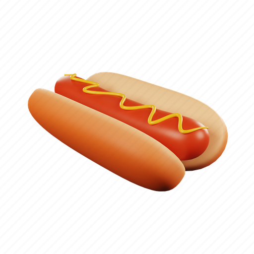 Hotdog, 3d, american, background, barbecue, bbq, beef 3D illustration - Download on Iconfinder
