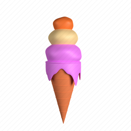 Ice, cream, 3d, background, cafe, candy, cartoon 3D illustration - Download on Iconfinder