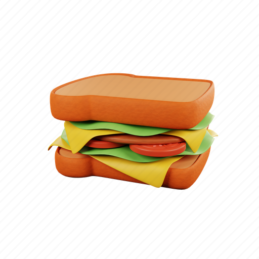 Sandwich, 3d, 3d illustration, american, background, beef, bread 3D illustration - Download on Iconfinder