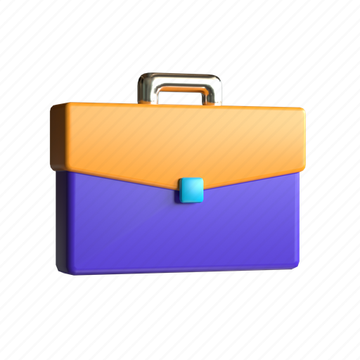 Bussines, briefcase, lugage, suitcase, business, office, bag 3D illustration - Download on Iconfinder
