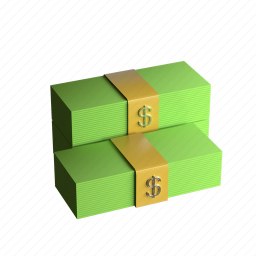 Money, stacked, dollar, finance, banking, currency, cash 3D illustration - Download on Iconfinder