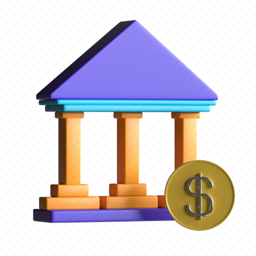 Stock, exchange, building, home, finance, dollar, business 3D illustration - Download on Iconfinder