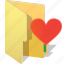 archive, directory, favorite, folder, heart, like, love 