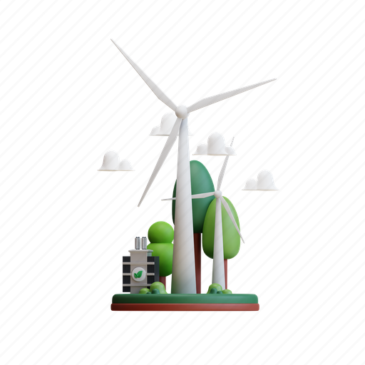Wind, generator, turbine, electricity, windmill, energy 3D illustration - Download on Iconfinder