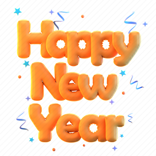 Happy, new, year 3D illustration - Download on Iconfinder