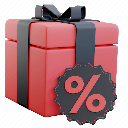 Black friday, gift box, special, surprize, present, promotion, lucky 3D illustration - Download on Iconfinder