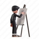 present, with, writing, 3d character, 3d illustration, 3d rendering, 3d businessman, formal suit, business suit, businessman, presenting, showing, demonstration, plan, strategy, whiteboard, teach, seminar, training, expert, education, explaining