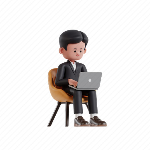 Work, with, laptop, 3d character, 3d illustration, 3d rendering, 3d businessman icon - Download on Iconfinder