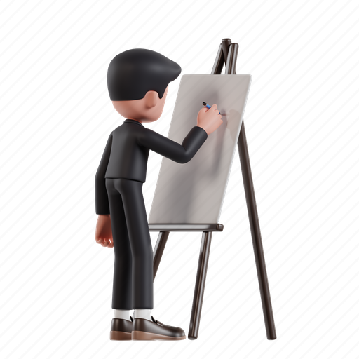 Present, with, writing, 3d character, 3d illustration, 3d rendering, 3d businessman icon - Download on Iconfinder