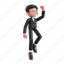 fly, 3d character, 3d illustration, 3d rendering, 3d businessman, formal suit, business suit, business, cheerful, excited, excitement, expression, jump, carefree, happiness, success, jumping, raised, joy, freedom 