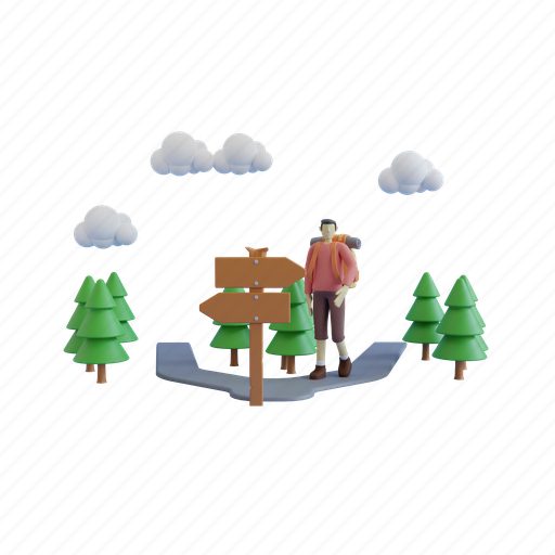Camping, forest, hiking, lantern, tourist, 3d render, activity 3D illustration - Download on Iconfinder