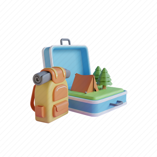 Camping, hiking, lantern, tourist, 3d render, activity, travel 3D illustration - Download on Iconfinder