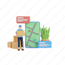 3d, illustration, delivery, package, box, parcel, pack, render, deliver 