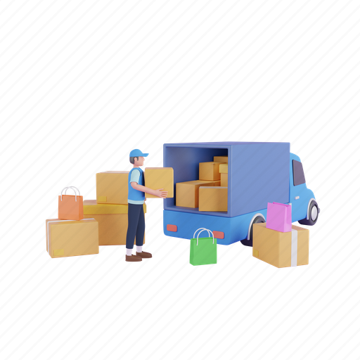 3d, illustration, delivery, package, box, parcel, pack 3D illustration - Download on Iconfinder