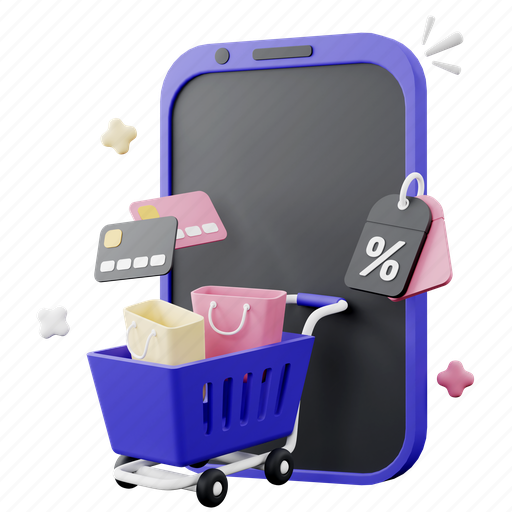 Shopping, online, e-commerce, sale, store, payment, digital 3D illustration - Download on Iconfinder