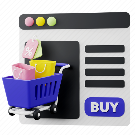 Shopping, online, e-commerce, sale, market, store, payment 3D illustration - Download on Iconfinder