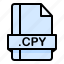 cpy, file, file extension, file format, file type 