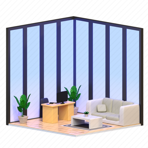 Isometric, architecture, interior, decoration, office, business, corporate 3D illustration - Download on Iconfinder