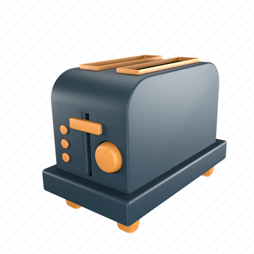 Toaster, 3d, appliance, background, bakery, blender, bread 3D illustration - Download on Iconfinder