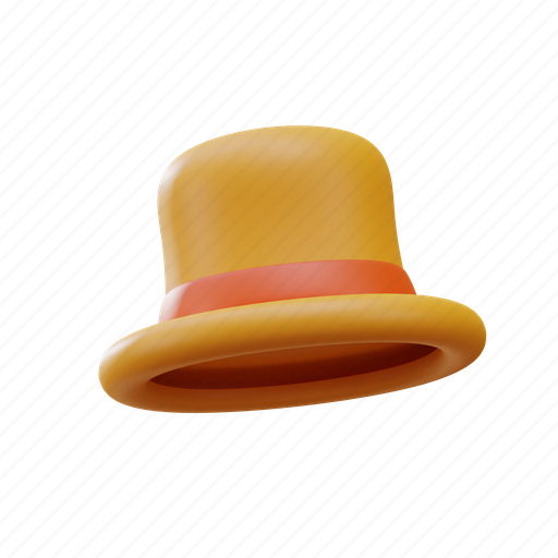 Top hat, hat, cap, celebration, fashion 3D illustration - Download on Iconfinder
