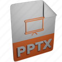 ico, pptx, document, presentation, office