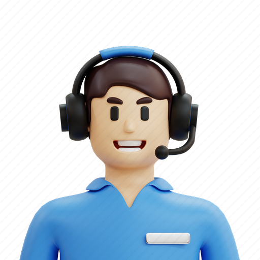 Character, avatar, profession, cartoon, people, job, customer service 3D illustration - Download on Iconfinder