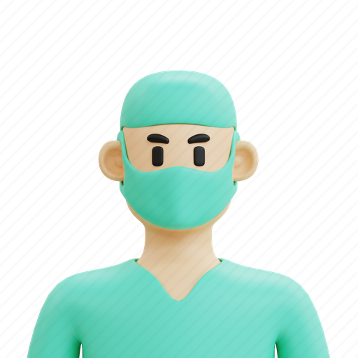 Character, avatar, profession, cartoon, people, job, surgeon 3D illustration - Download on Iconfinder