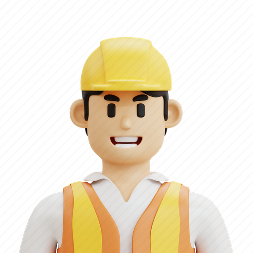 Character, avatar, profession, cartoon, people, job, construction 3D illustration - Download on Iconfinder