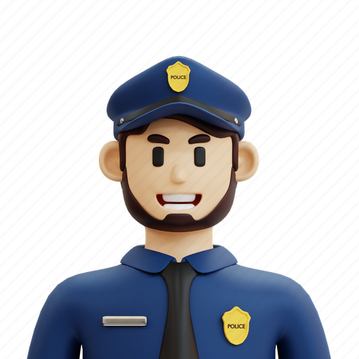 Character, avatar, profession, cartoon, people, job, police 3D illustration - Download on Iconfinder