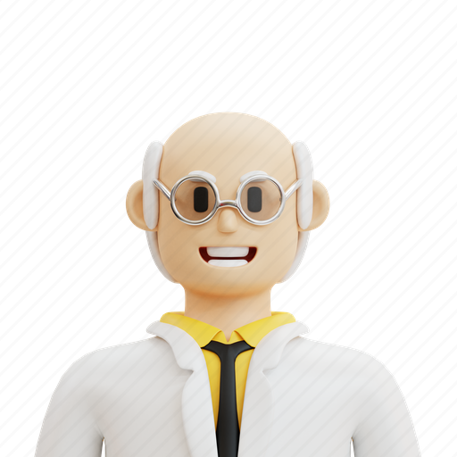Character, avatar, profession, cartoon, people, job, professor 3D illustration - Download on Iconfinder