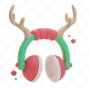 headphone, earmuffs, christmas, holiday, winter, merry, happy, ornament, xmas 
