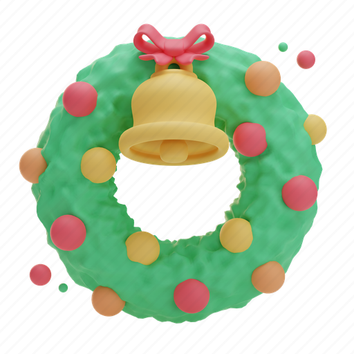 Wreath, holiday, christmas, winter, merry, happy, ornament 3D illustration - Download on Iconfinder