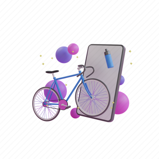 Sport, bike, exercise, cycle, bicycle, relaxation, training 3D illustration - Download on Iconfinder