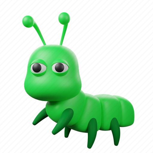 Caterpillar, insect, animal, nature, bug 3D illustration - Download on Iconfinder