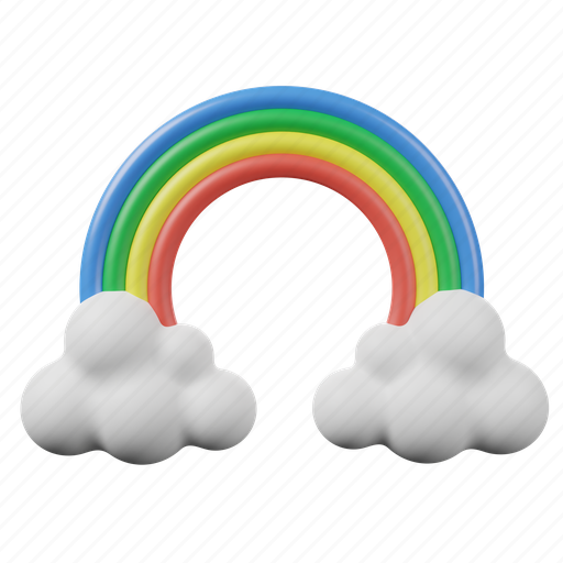 Rainbow, rain, nature, cloud 3D illustration - Download on Iconfinder